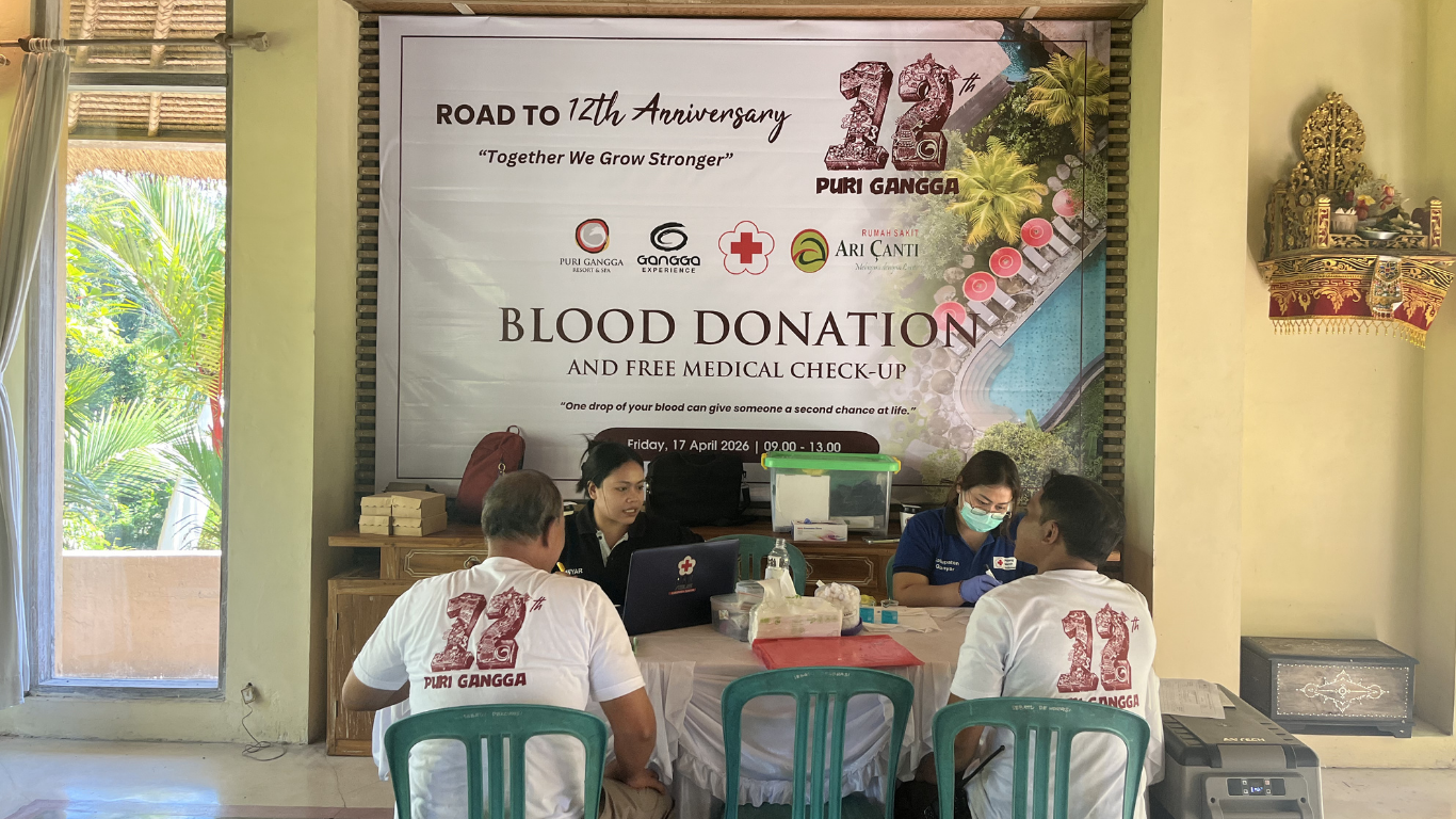 Donor darah dan cek kesehatan Gratis di puri Gangga Resort | Anniversary 12th